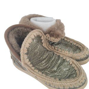 Mou Boots in Metallic and Tan